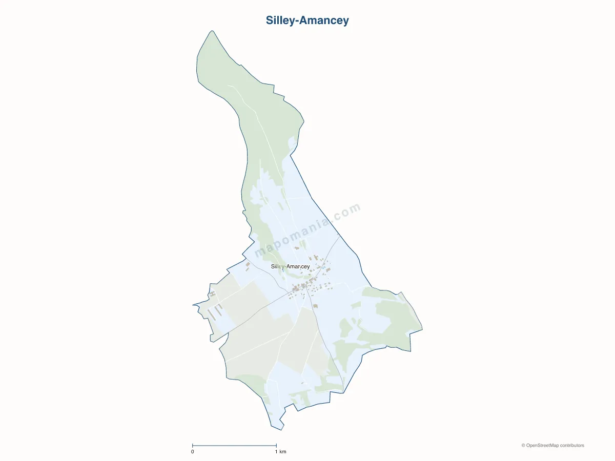 Carte de Silley-Amancey à personnaliser
