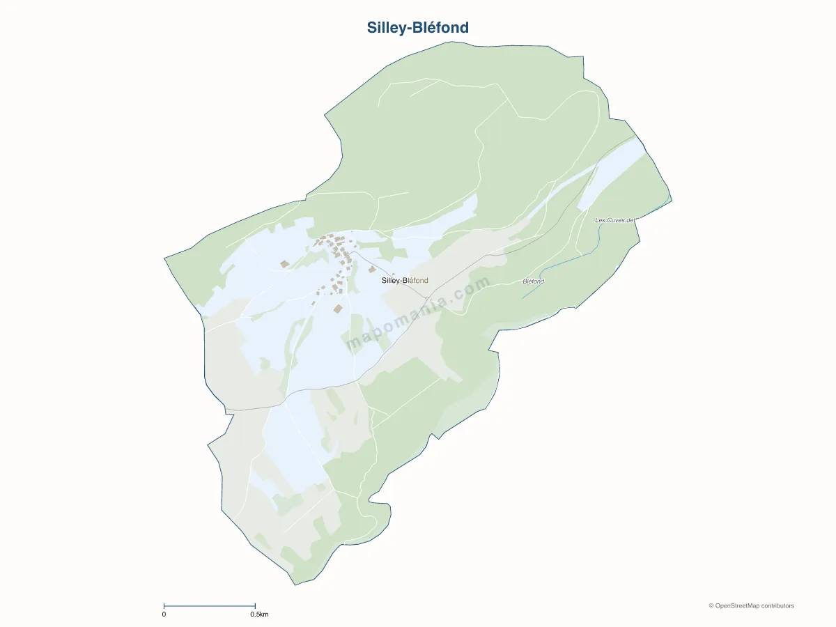 Carte de Silley-Bléfond à personnaliser