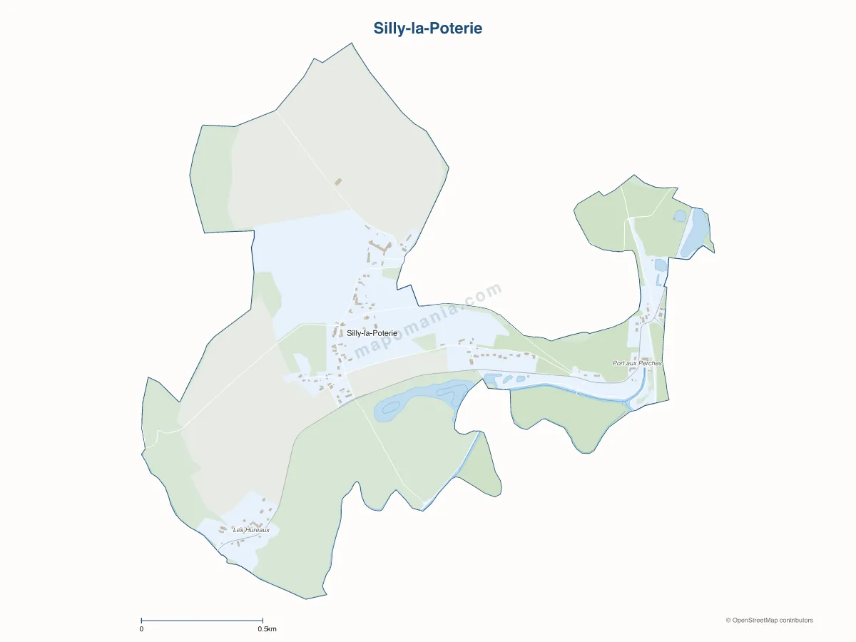 Carte de Silly-la-Poterie à personnaliser