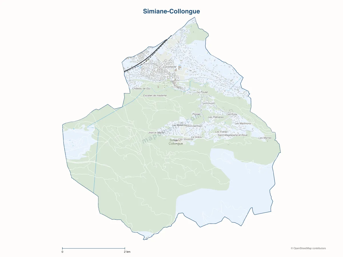 Carte de Simiane-Collongue à personnaliser