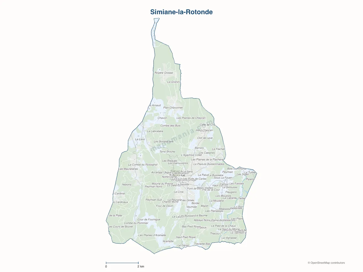 Carte de Simiane-la-Rotonde à personnaliser