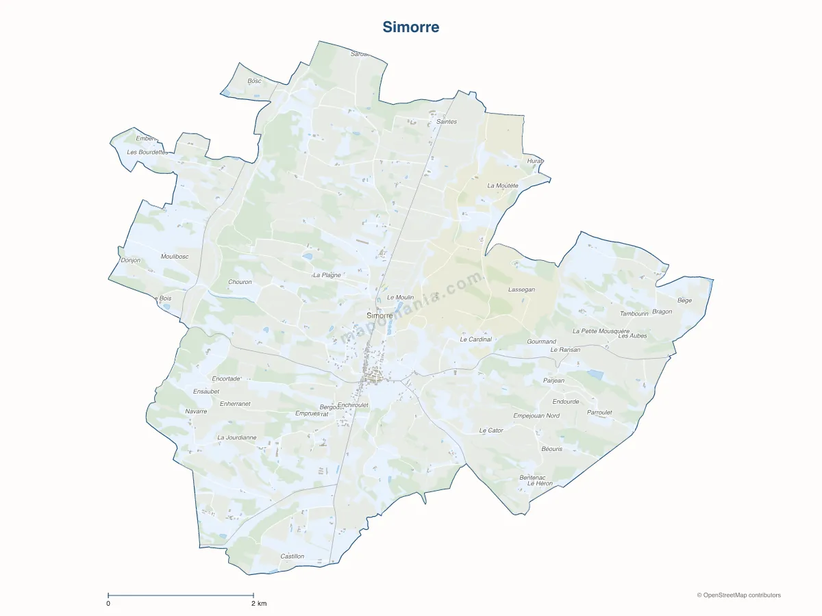 Carte de Simorre à personnaliser