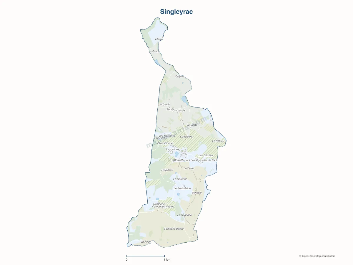 Carte de Singleyrac à personnaliser