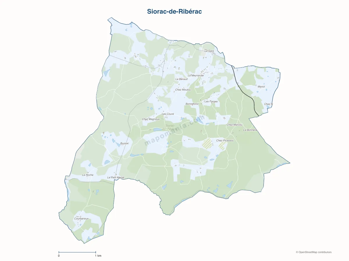 Carte de Siorac-de-Ribérac à personnaliser