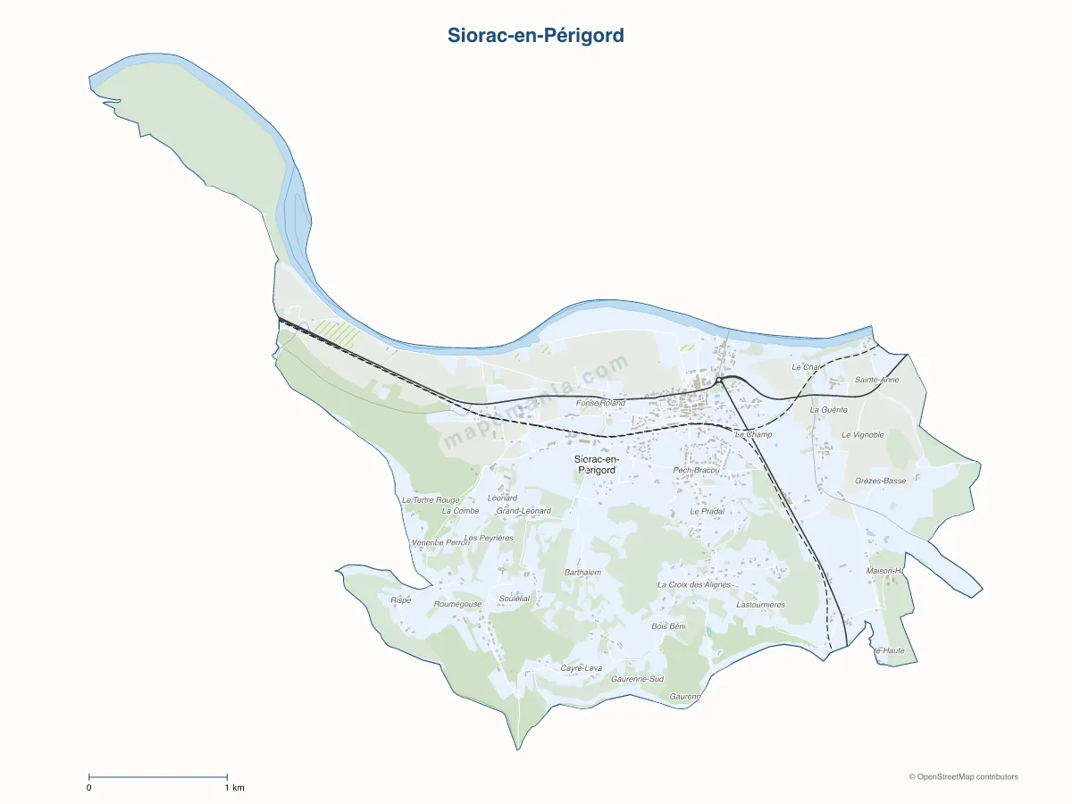 Carte de Siorac-en-Périgord à personnaliser