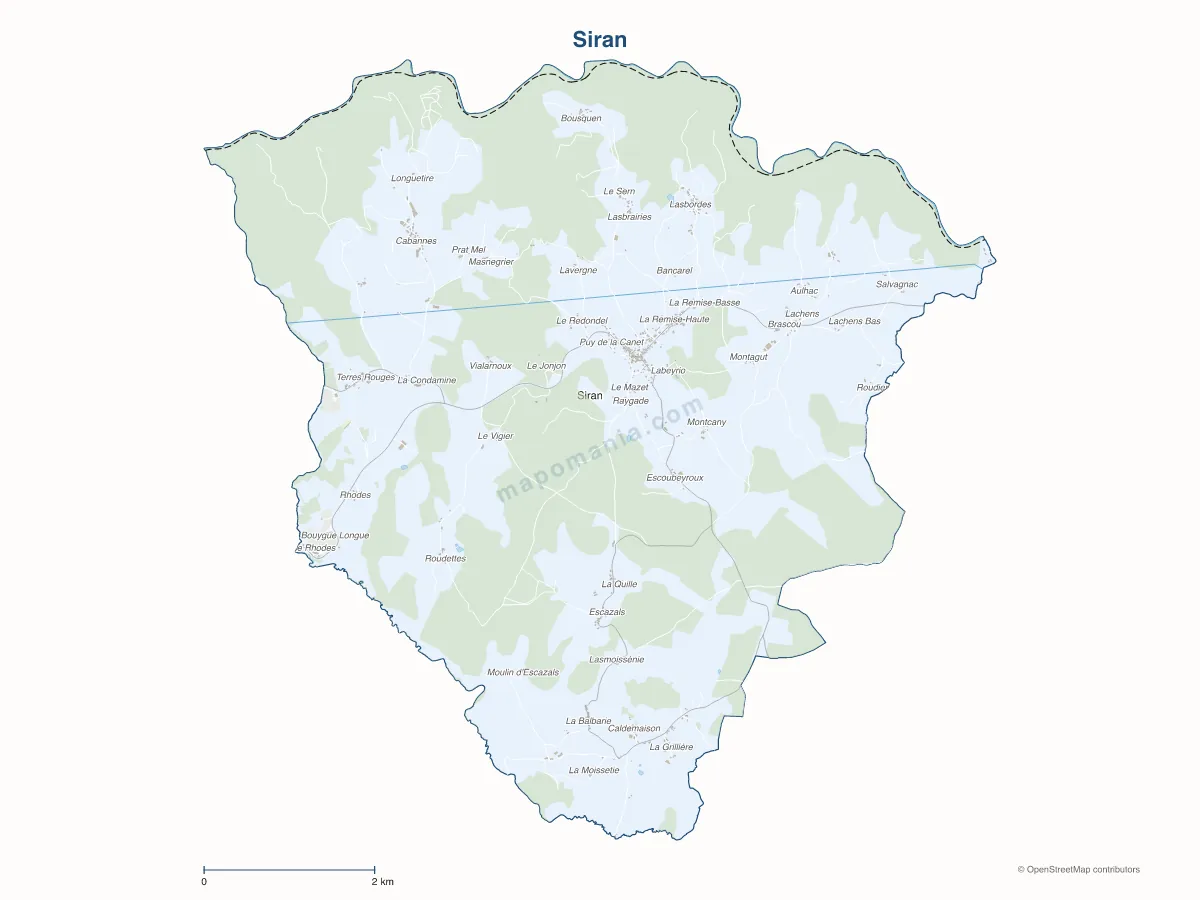 Carte de Siran à personnaliser