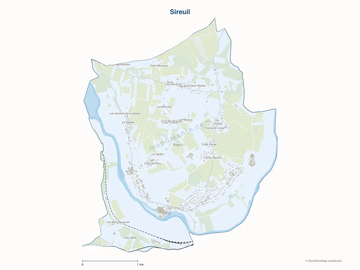 Carte de Sireuil à personnaliser