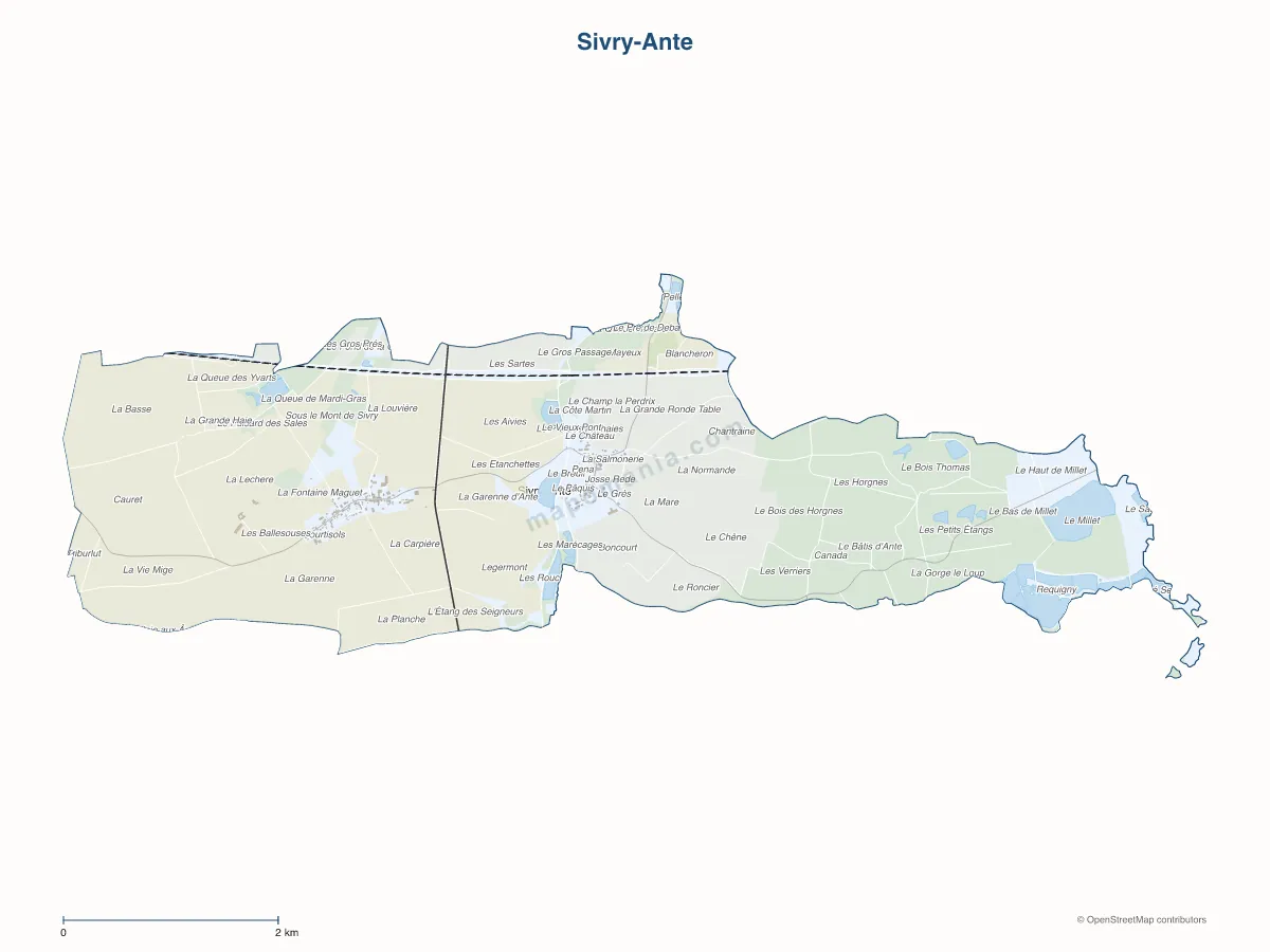 Carte de Sivry-Ante à personnaliser