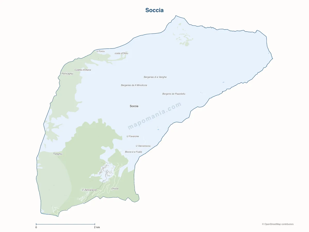 Carte de Soccia à personnaliser