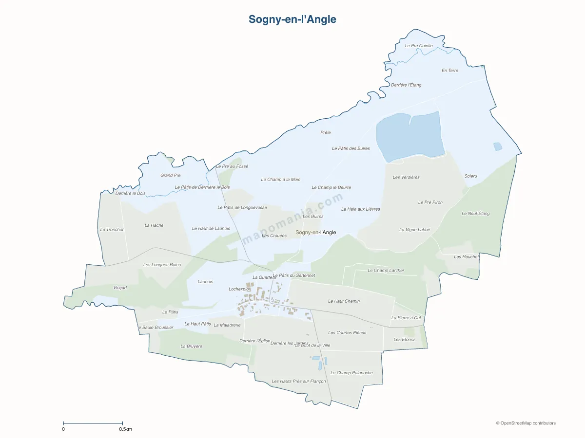 Carte de Sogny-en-l'Angle à personnaliser