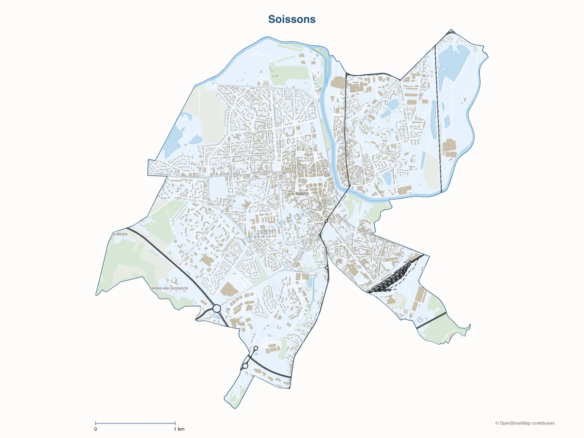 Carte de Soissons à personnaliser