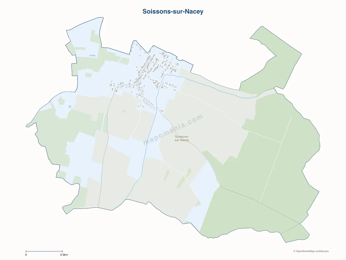 Carte de Soissons-sur-Nacey à personnaliser