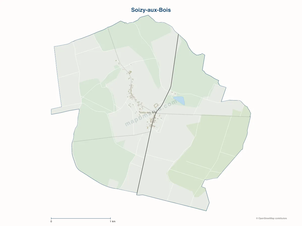 Carte de Soizy-aux-Bois à personnaliser