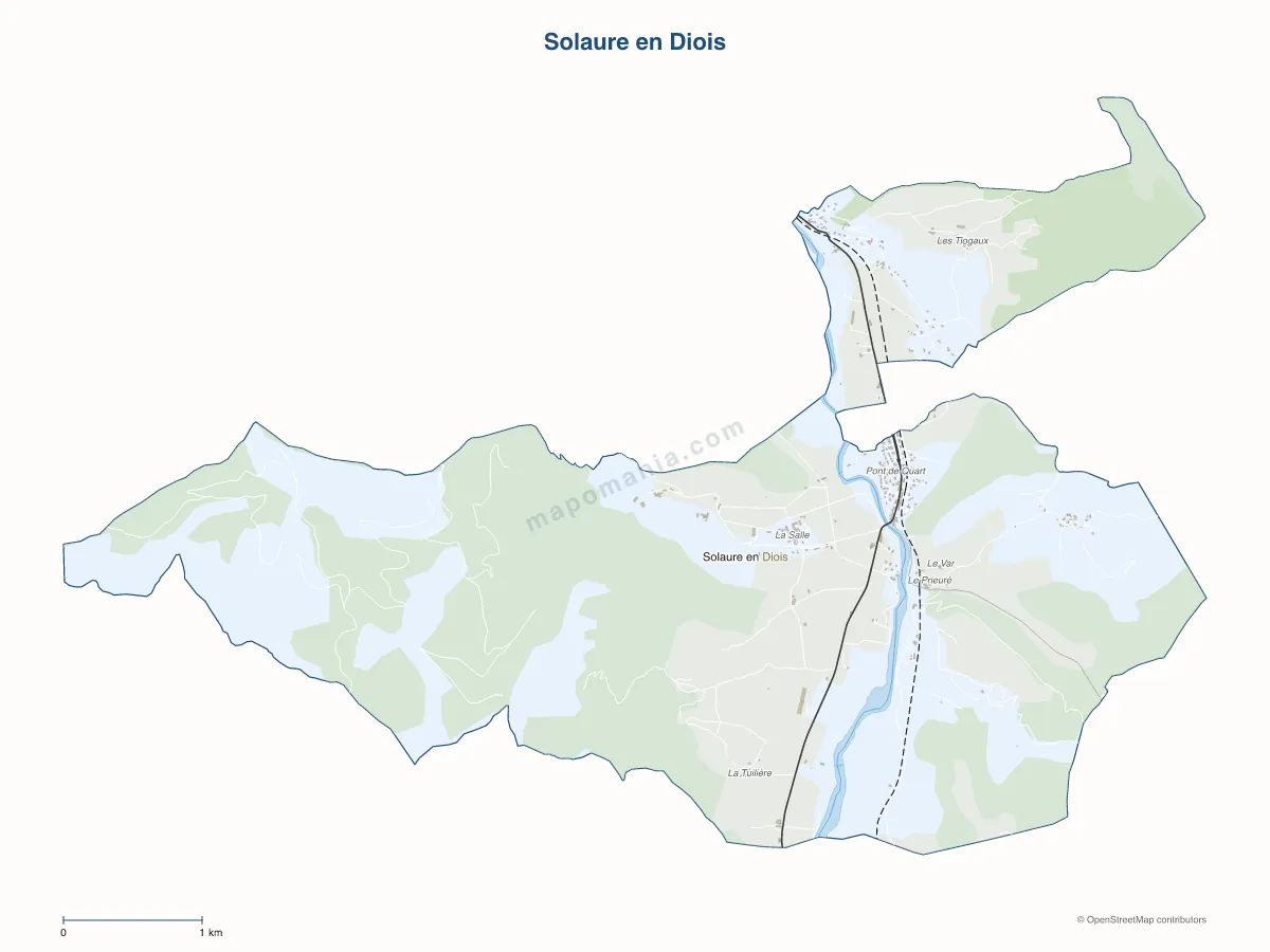 Carte de Solaure en Diois à personnaliser