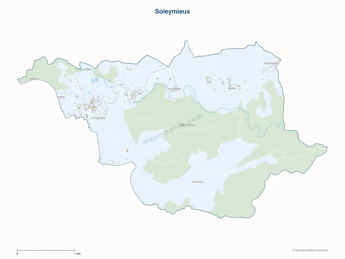 Carte de Soleymieux à personnaliser