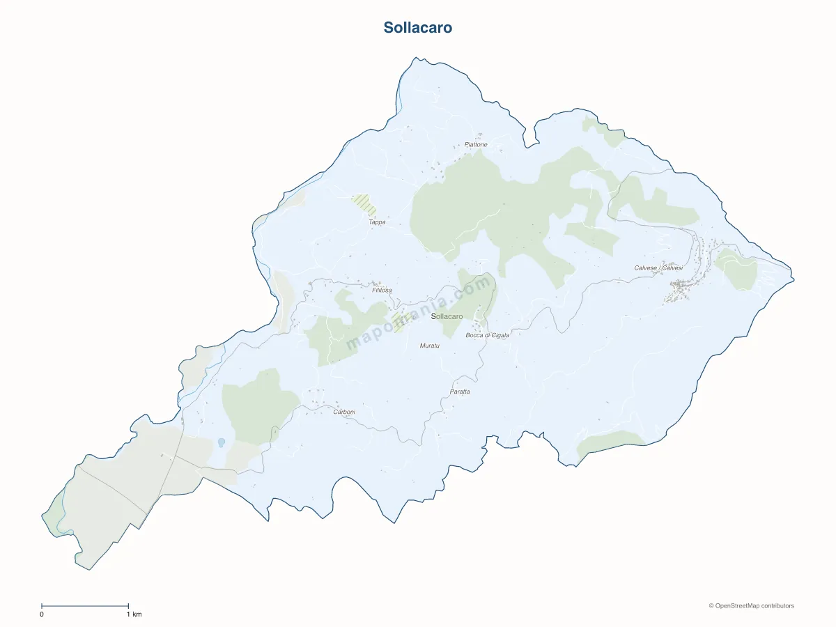 Carte de Sollacaro à personnaliser