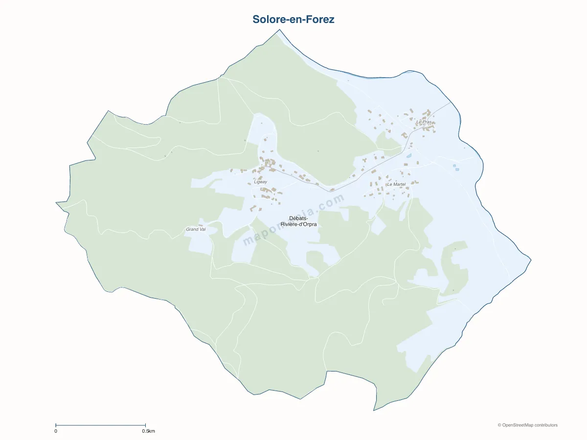 Carte de Solore-en-Forez à personnaliser