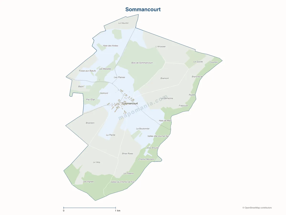 Carte de Sommancourt à personnaliser
