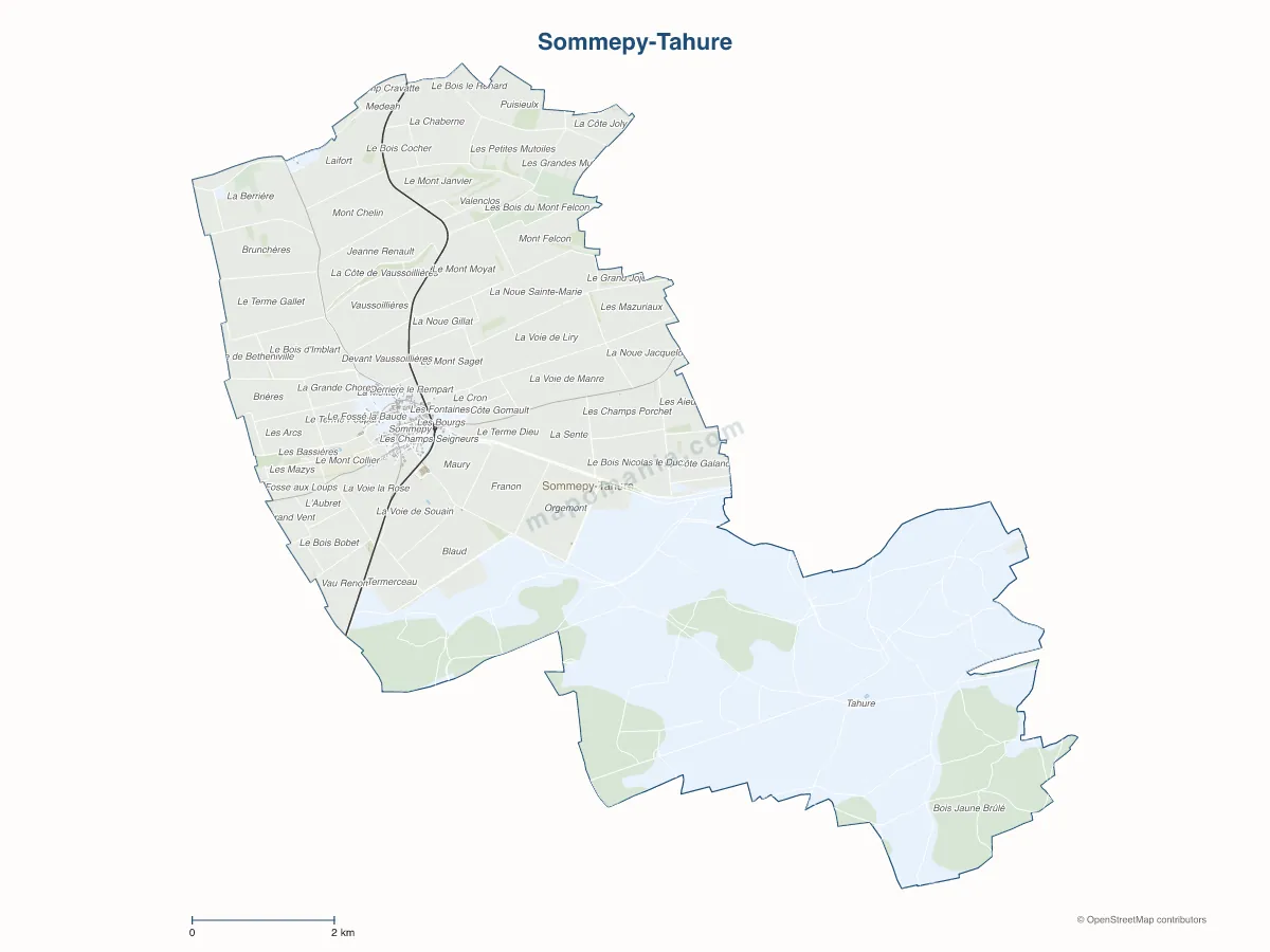 Carte de Sommepy-Tahure à personnaliser