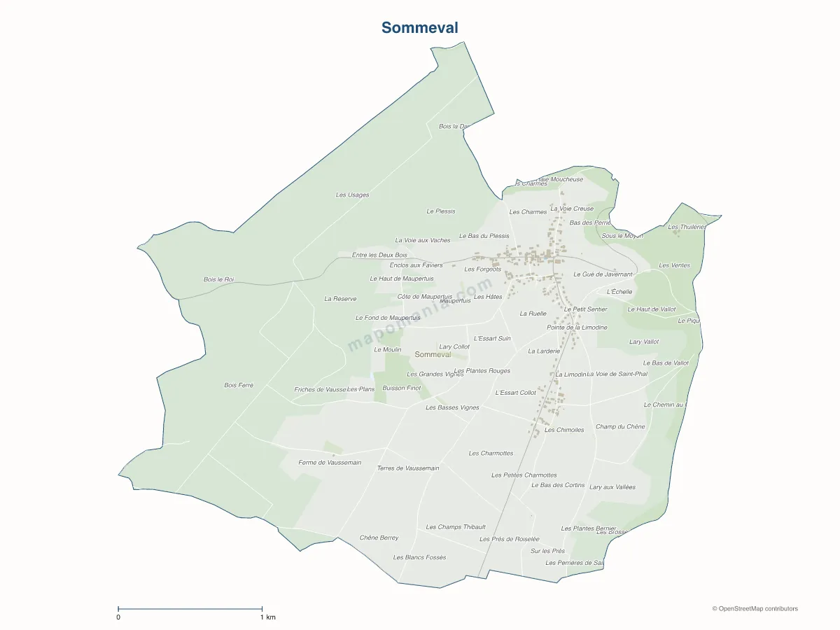 Carte de Sommeval à personnaliser