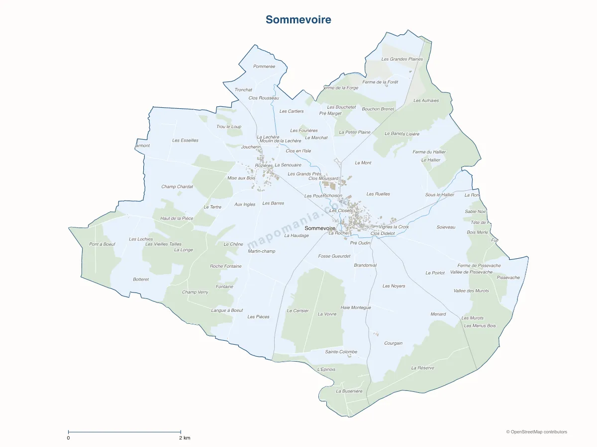 Carte de Sommevoire à personnaliser