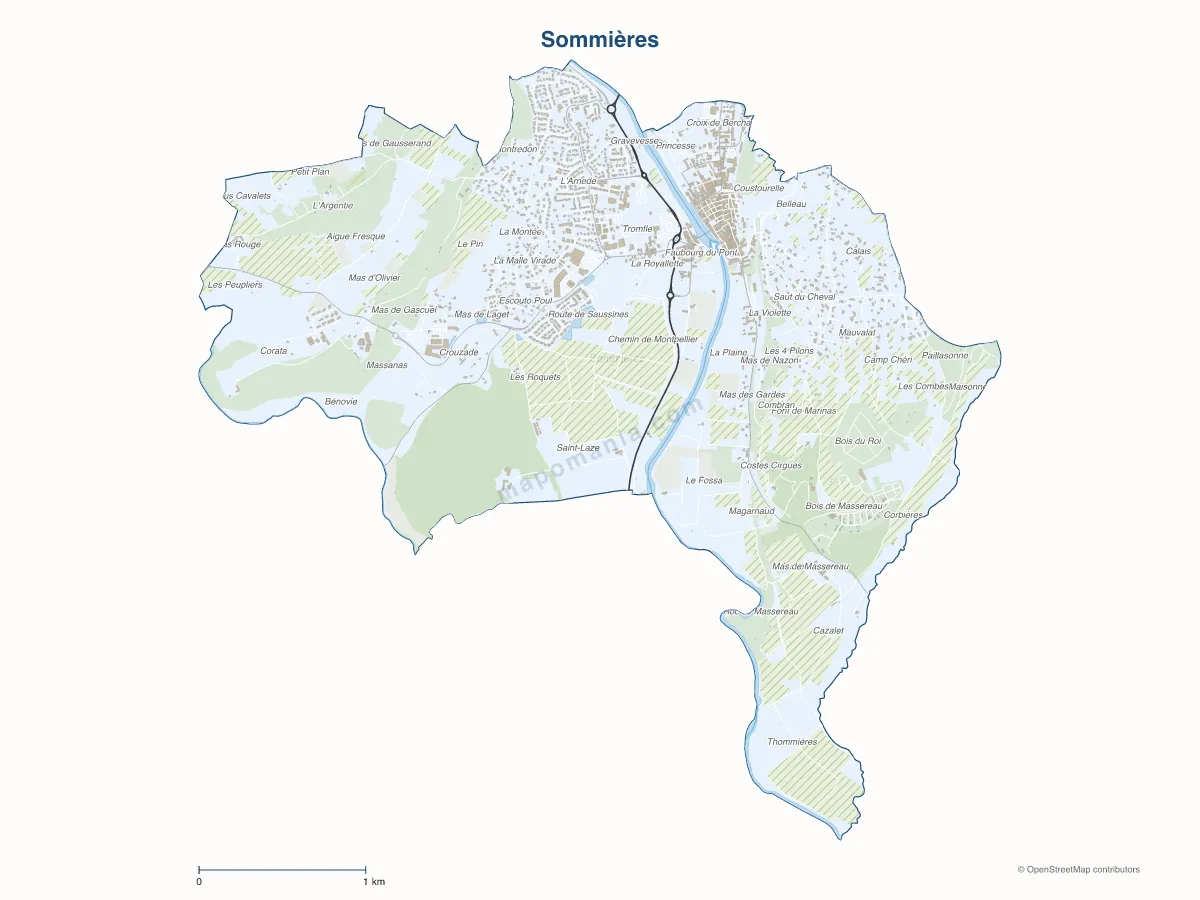 Carte de Sommières à personnaliser