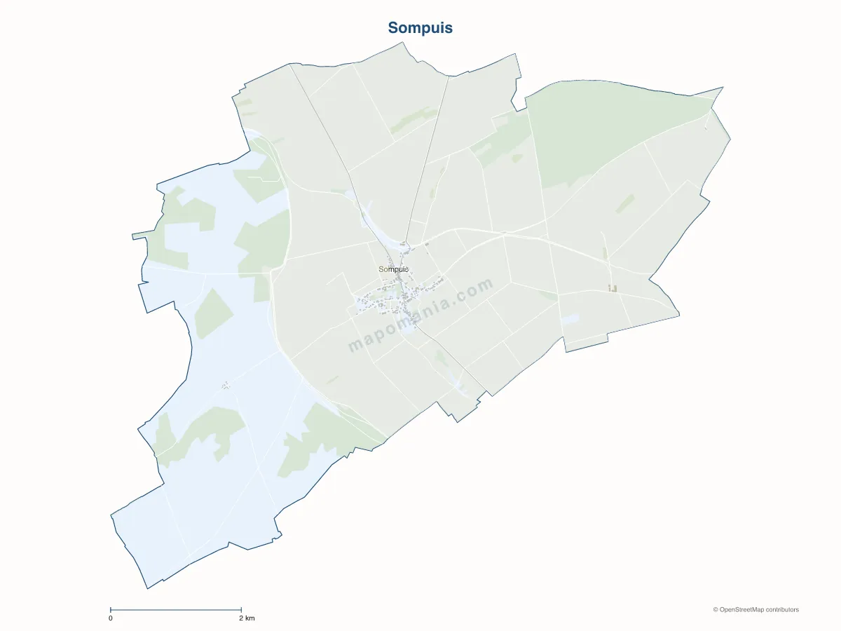 Carte de Sompuis à personnaliser