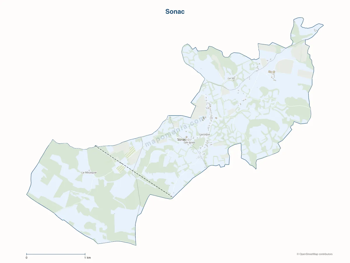 Carte de Sonac à personnaliser