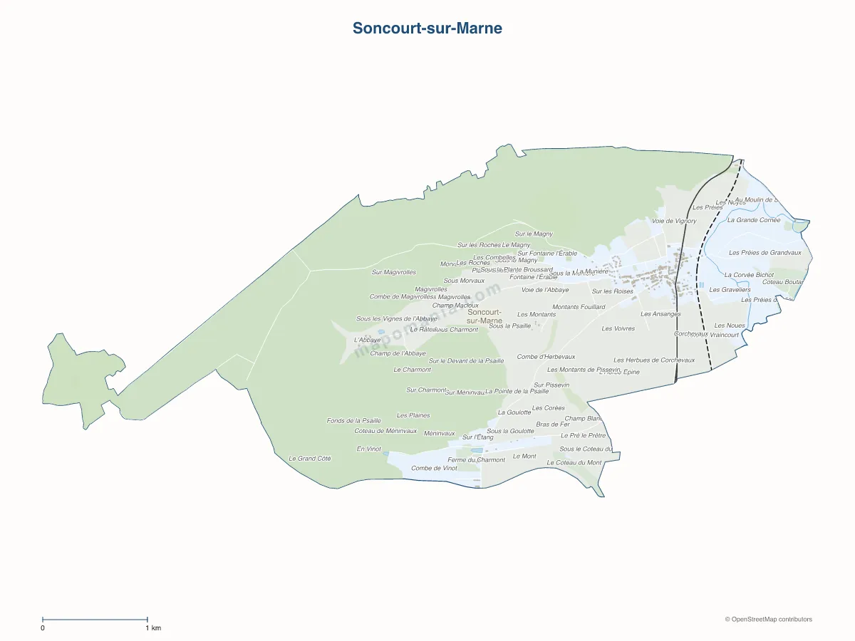 Carte de Soncourt-sur-Marne à personnaliser