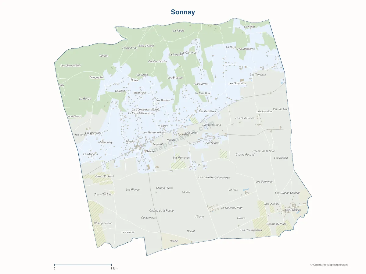 Carte de Sonnay à personnaliser