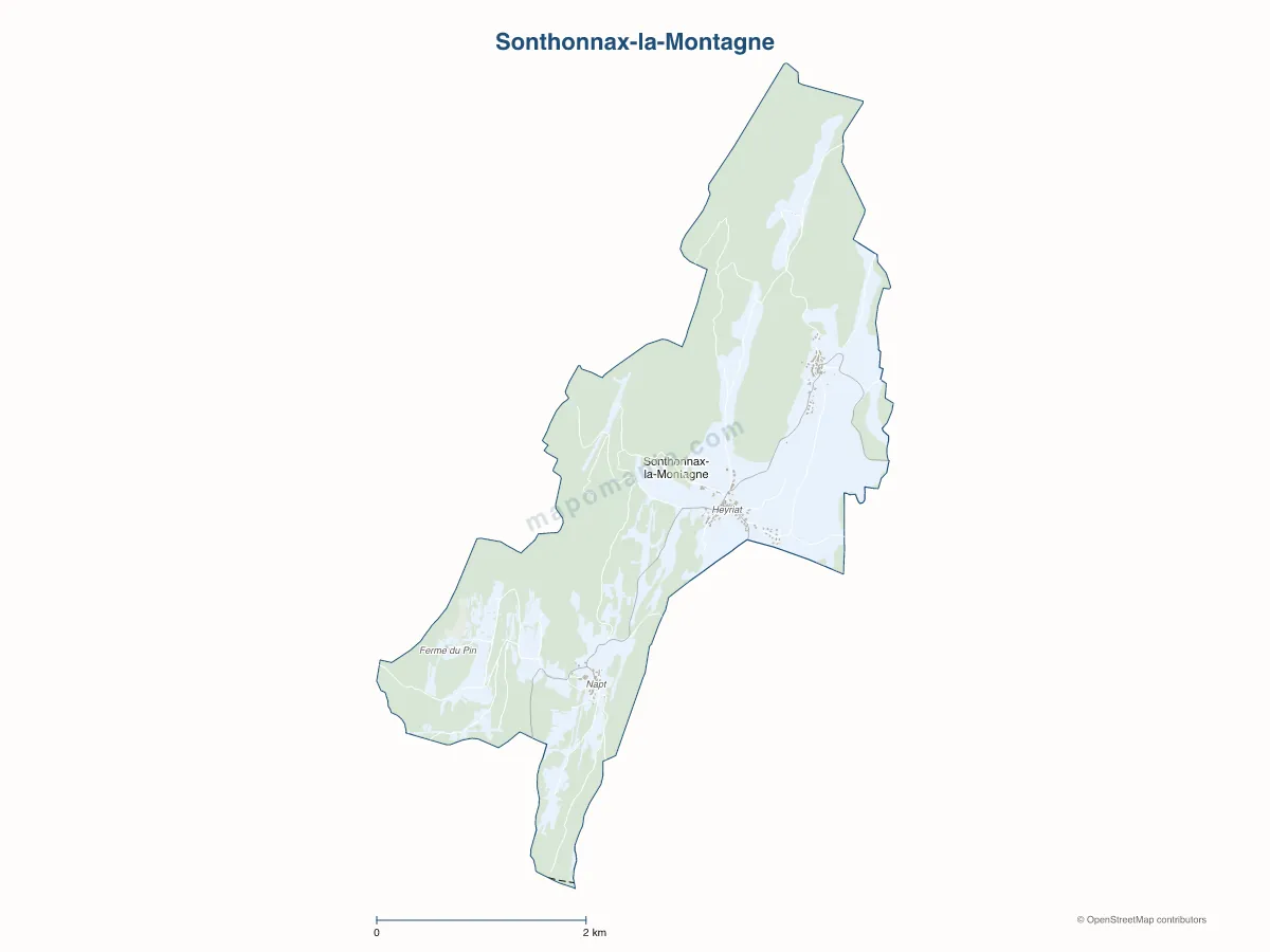 Carte de Sonthonnax-la-Montagne à personnaliser