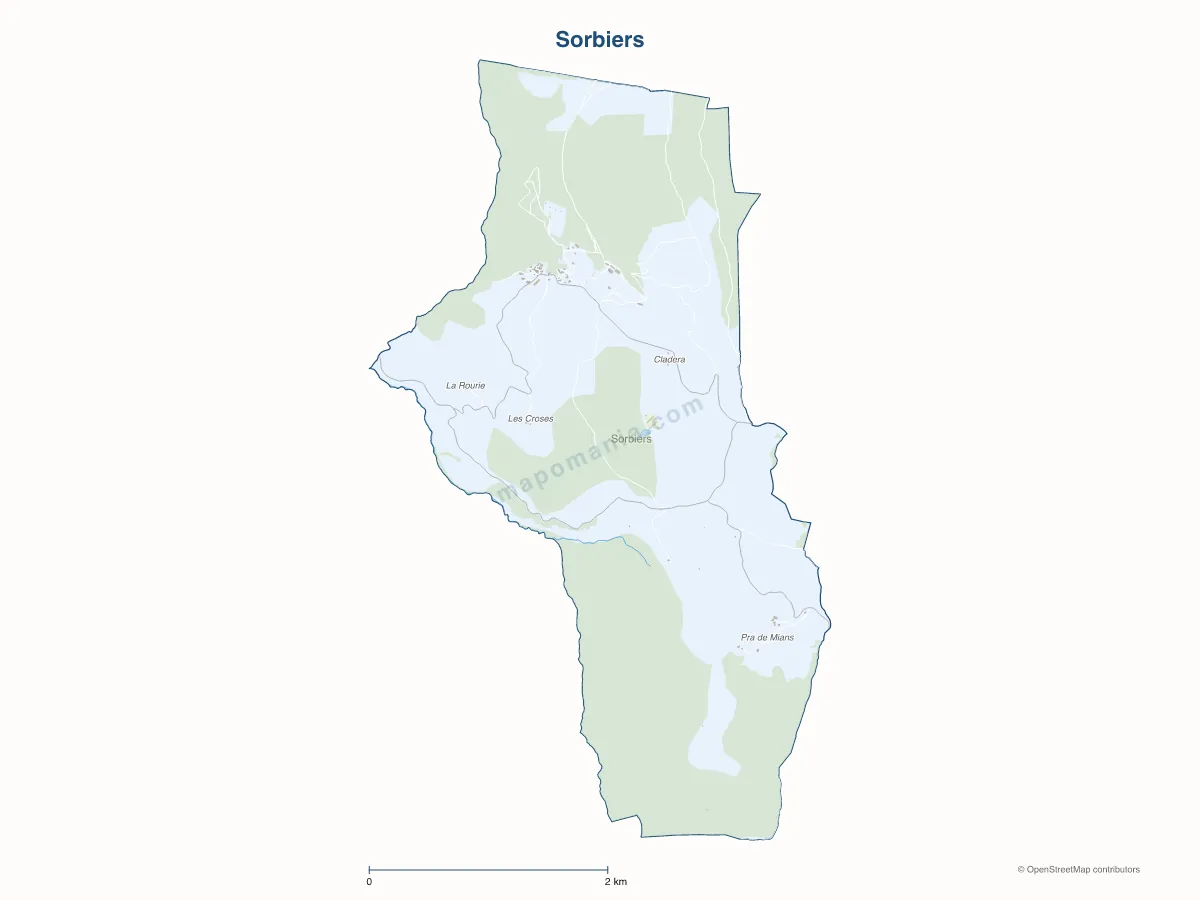 Carte de Sorbiers à personnaliser