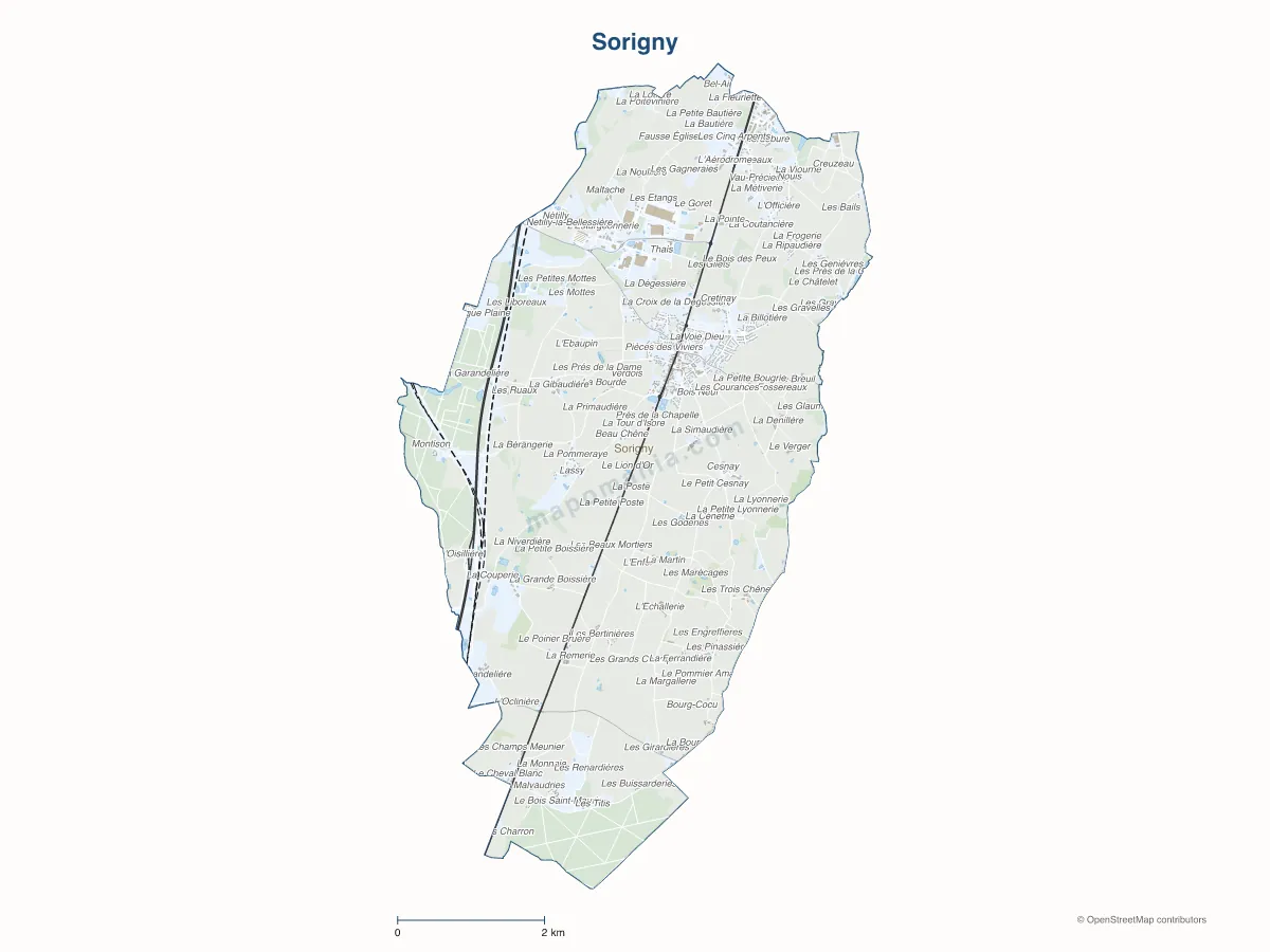 Carte de Sorigny à personnaliser