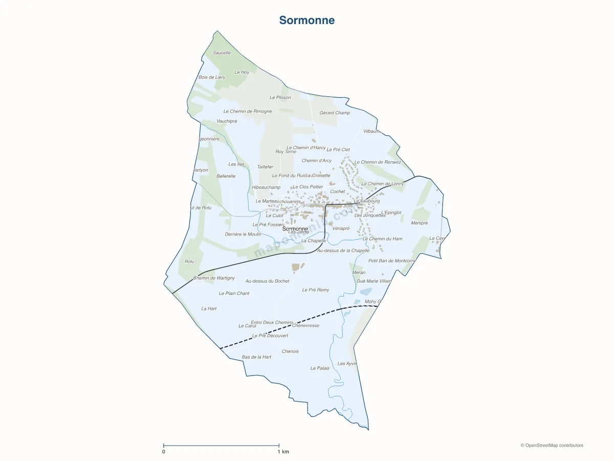 Carte de Sormonne à personnaliser