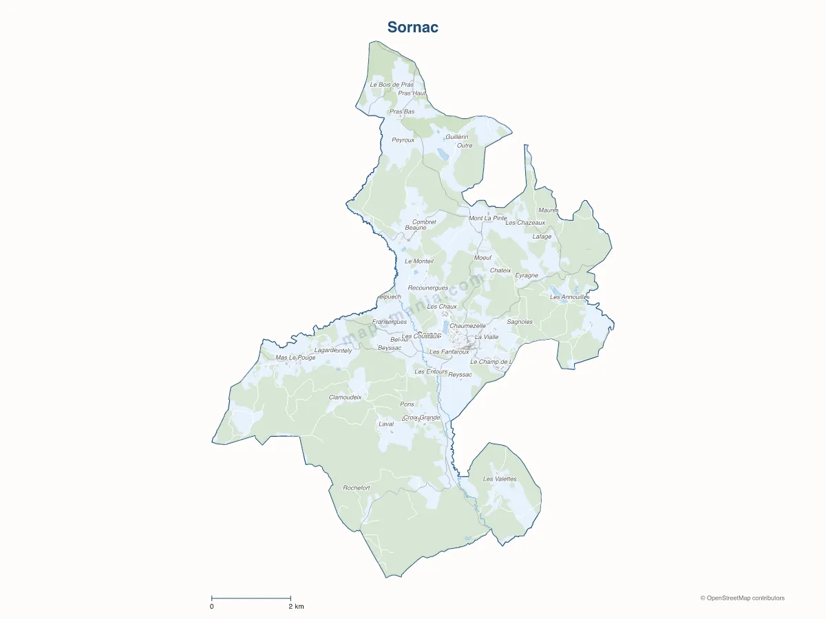 Carte de Sornac à personnaliser