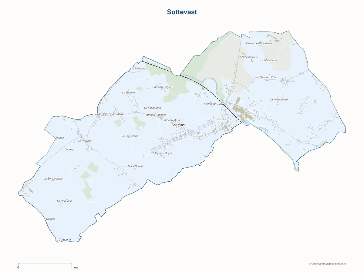 Carte de Sottevast à personnaliser