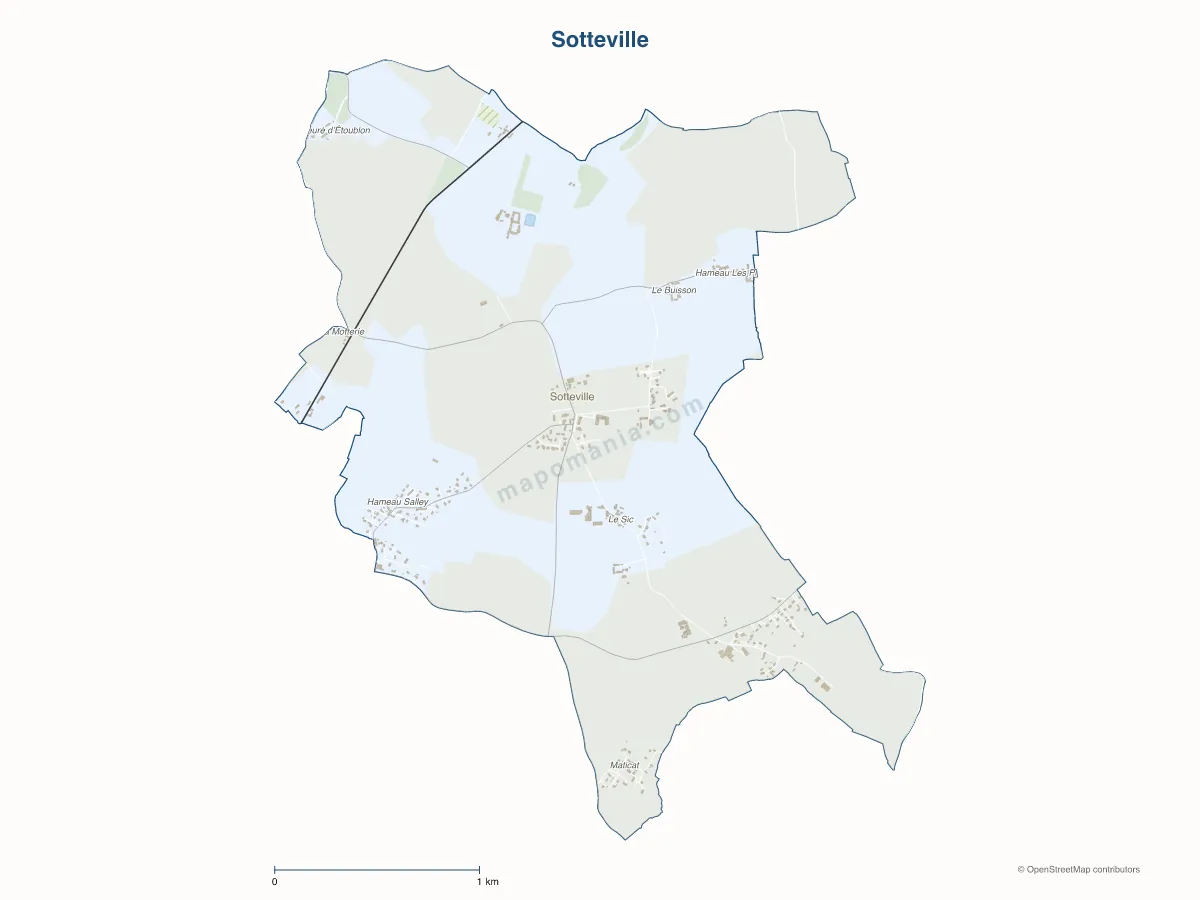Carte de Sotteville à personnaliser