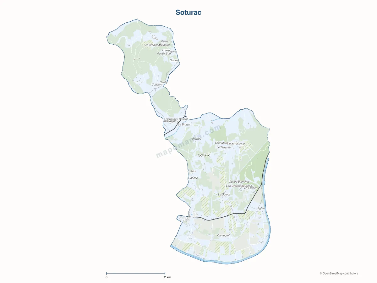Carte de Soturac à personnaliser