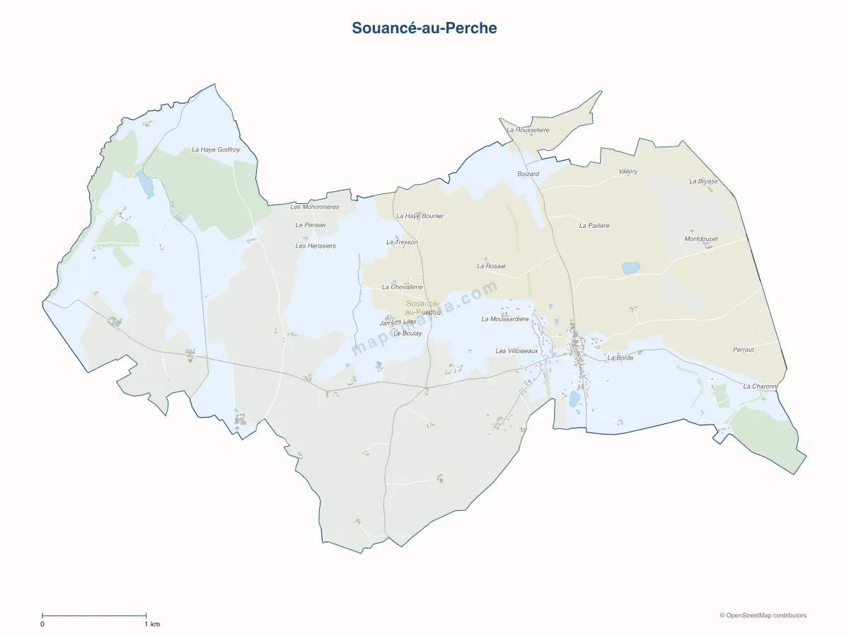 Carte de Souancé-au-Perche à personnaliser