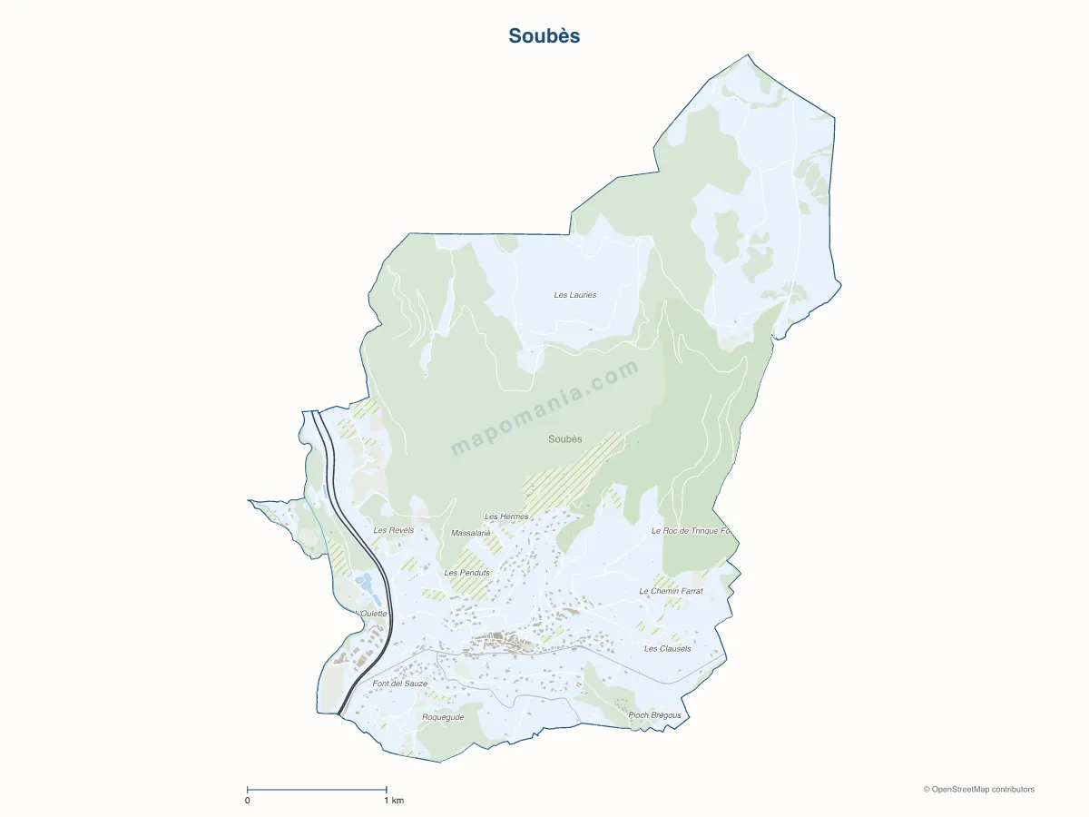 Carte de Soubès à personnaliser