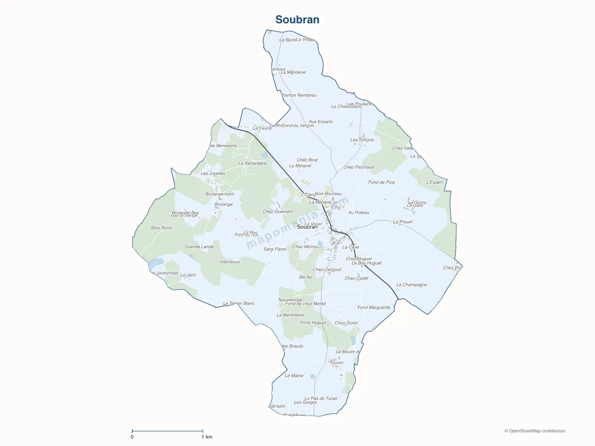 Carte de Soubran à personnaliser
