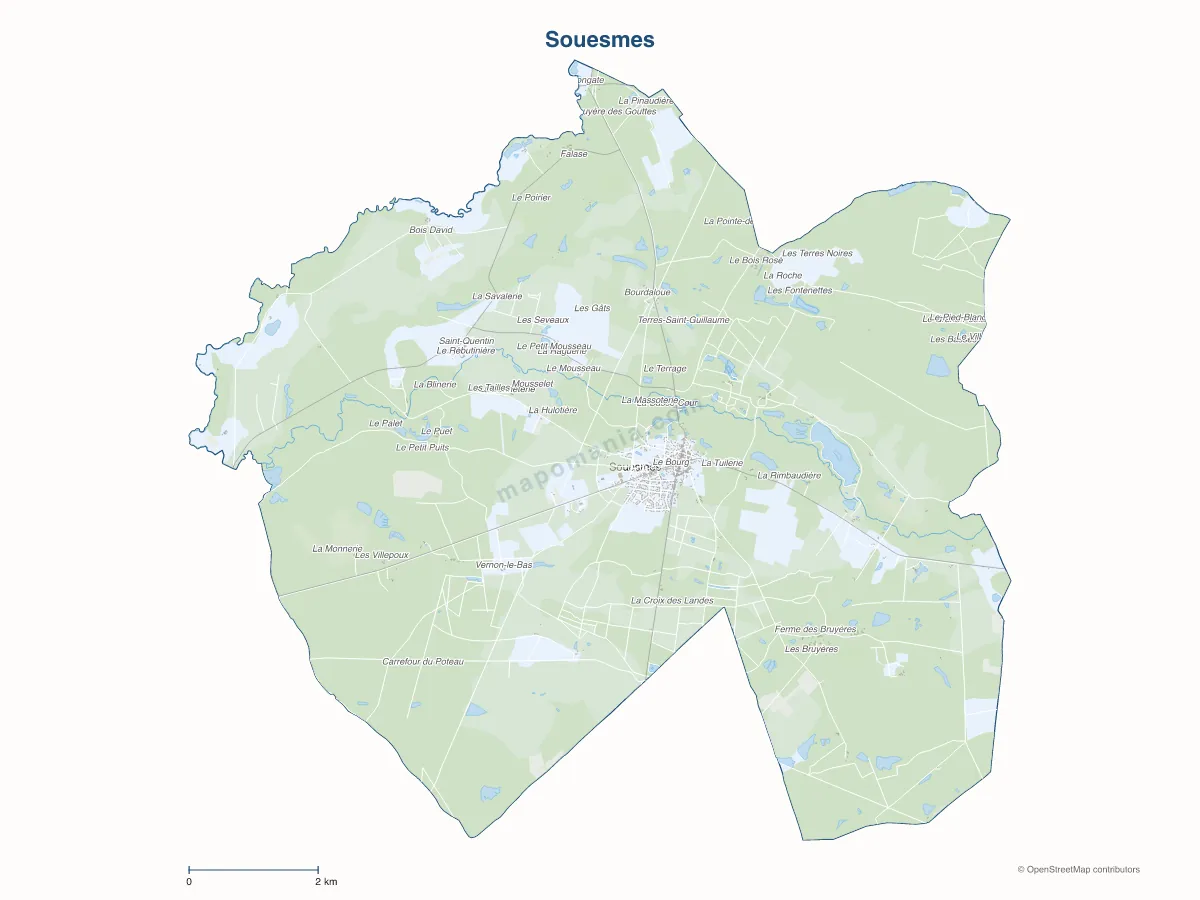 Carte de Souesmes à personnaliser