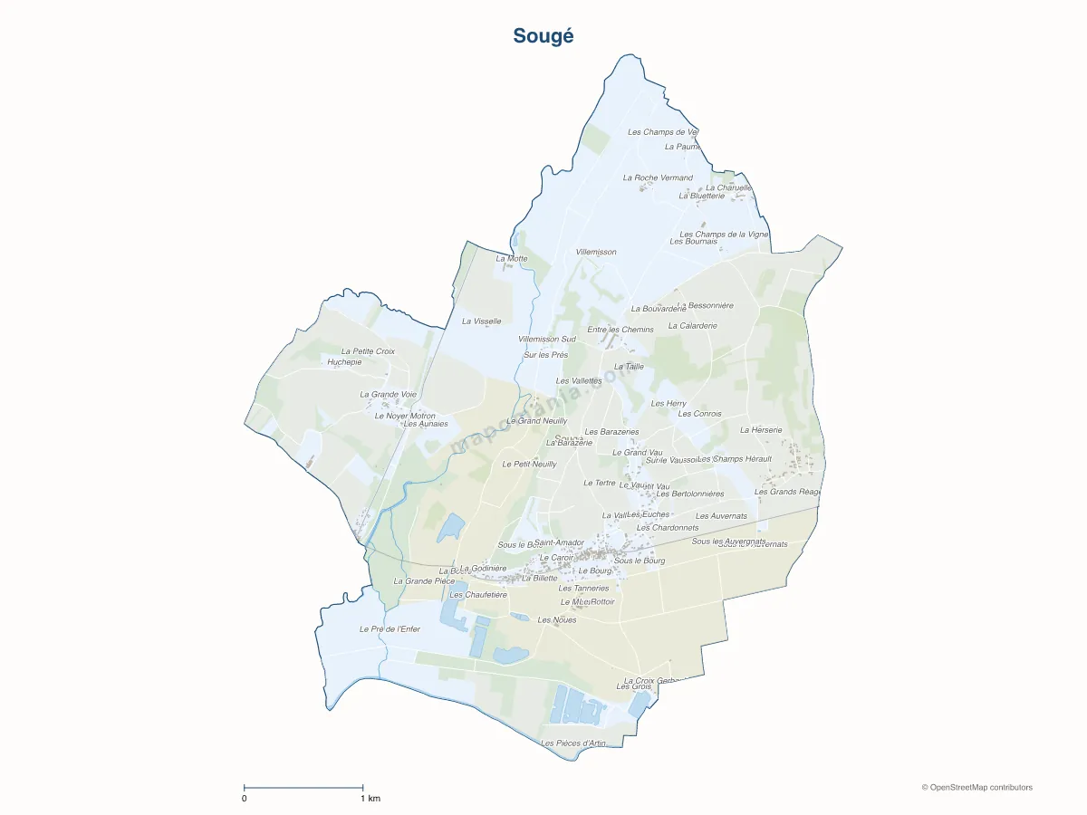 Carte de Sougé à personnaliser