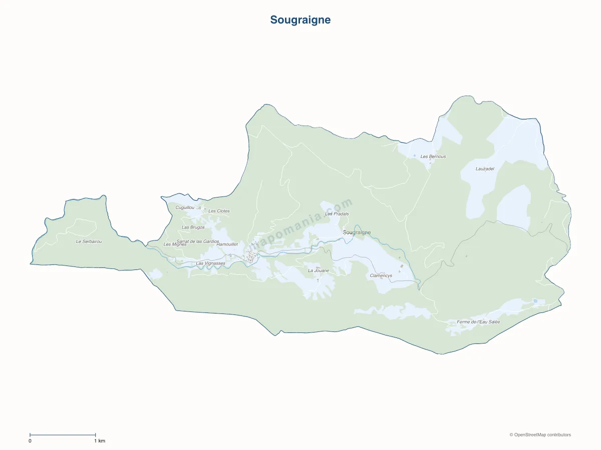 Carte de Sougraigne à personnaliser