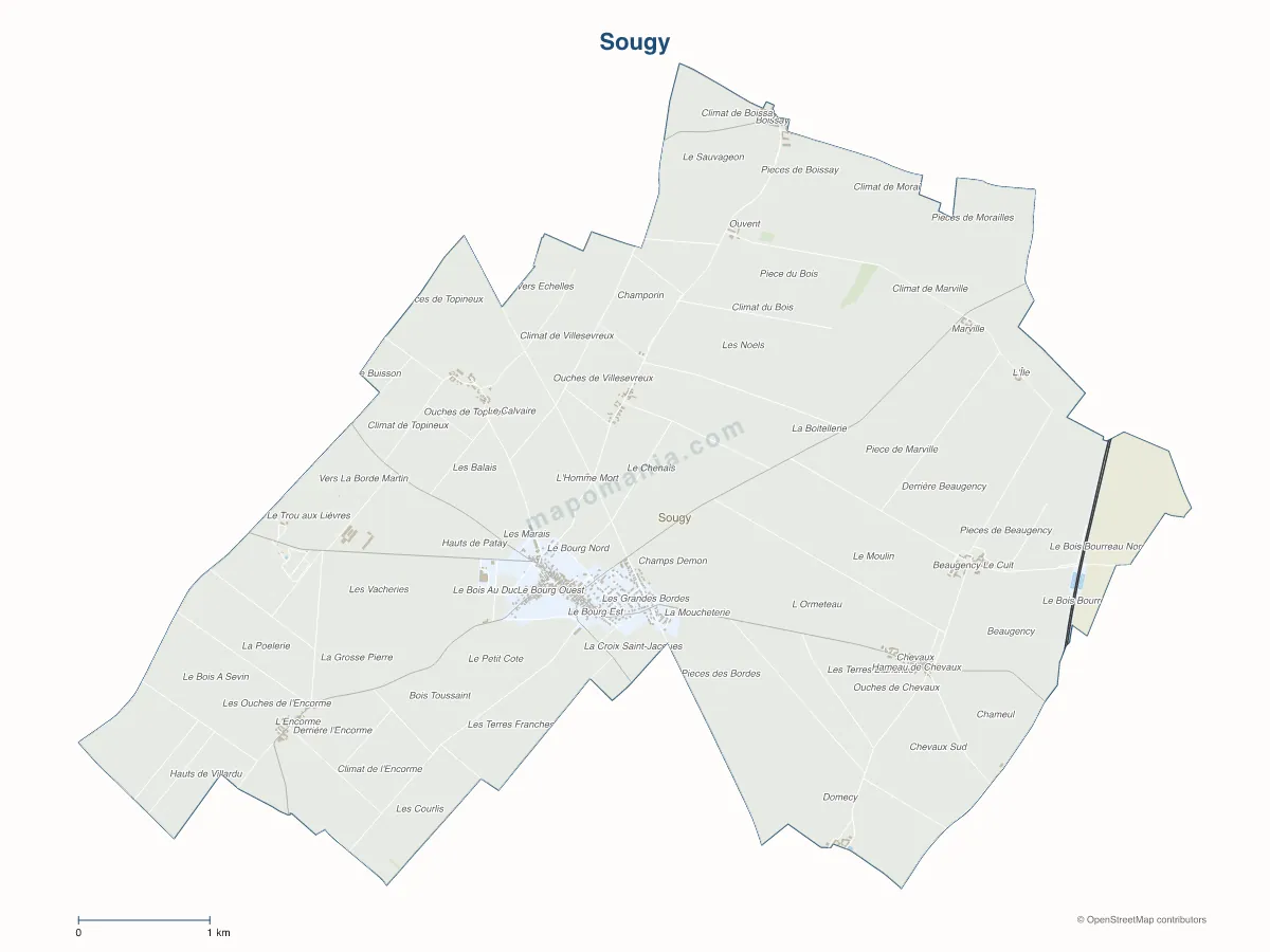 Carte de Sougy à personnaliser