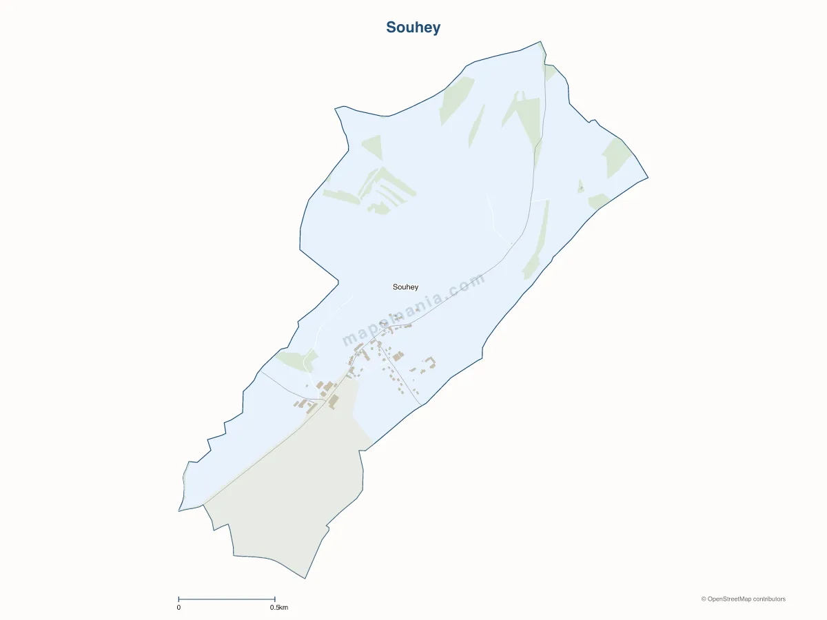 Carte de Souhey à personnaliser