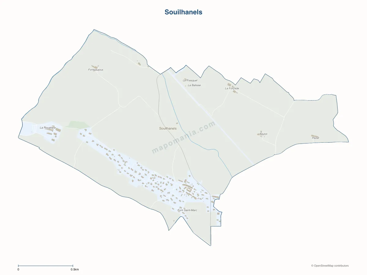 Carte de Souilhanels à personnaliser