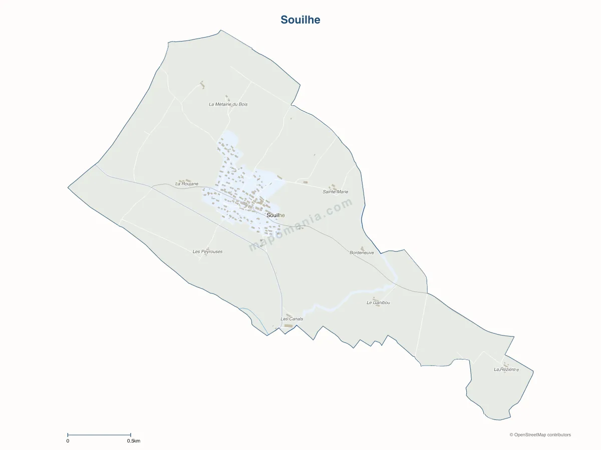 Carte de Souilhe à personnaliser