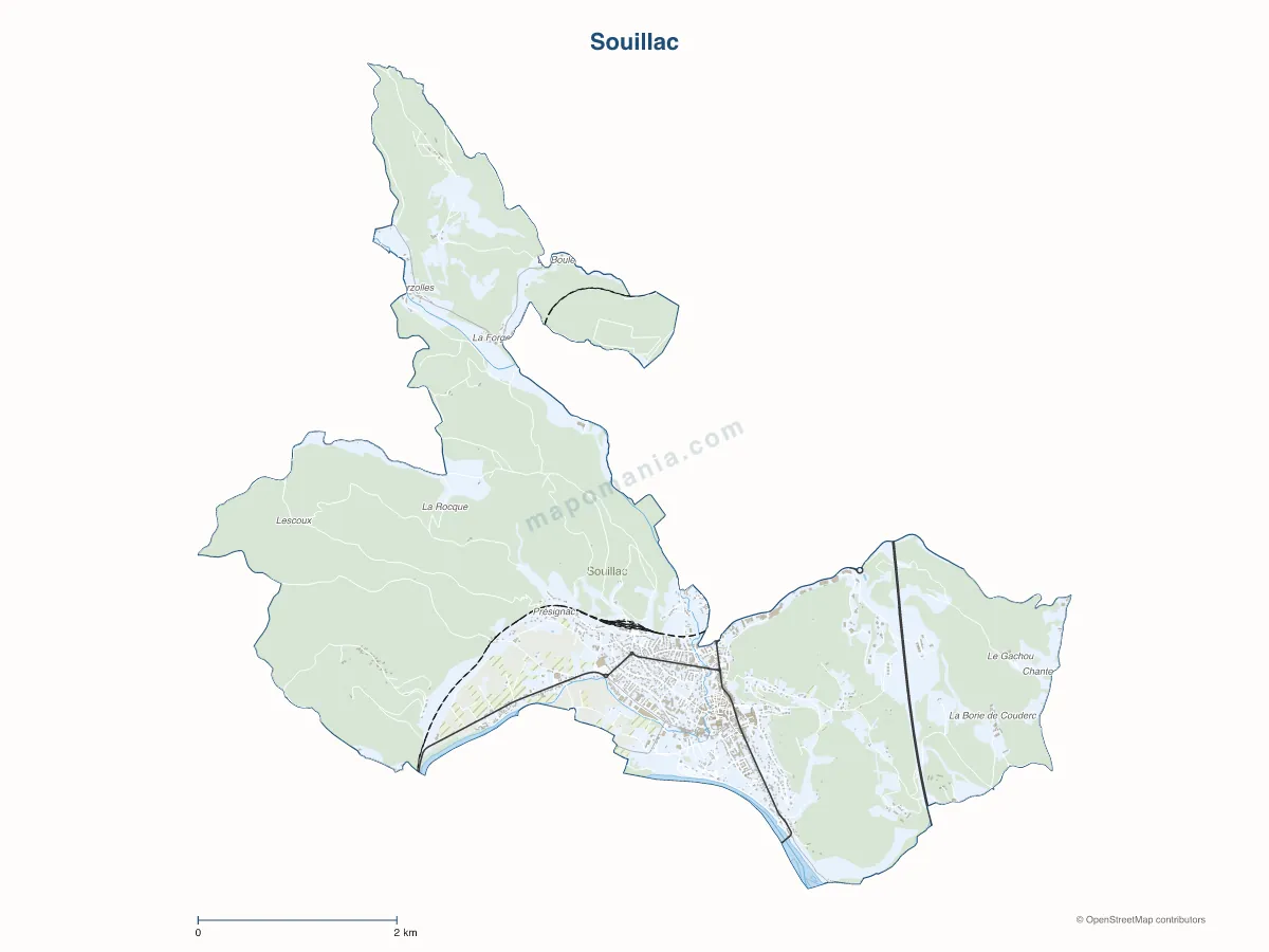 Carte de Souillac à personnaliser