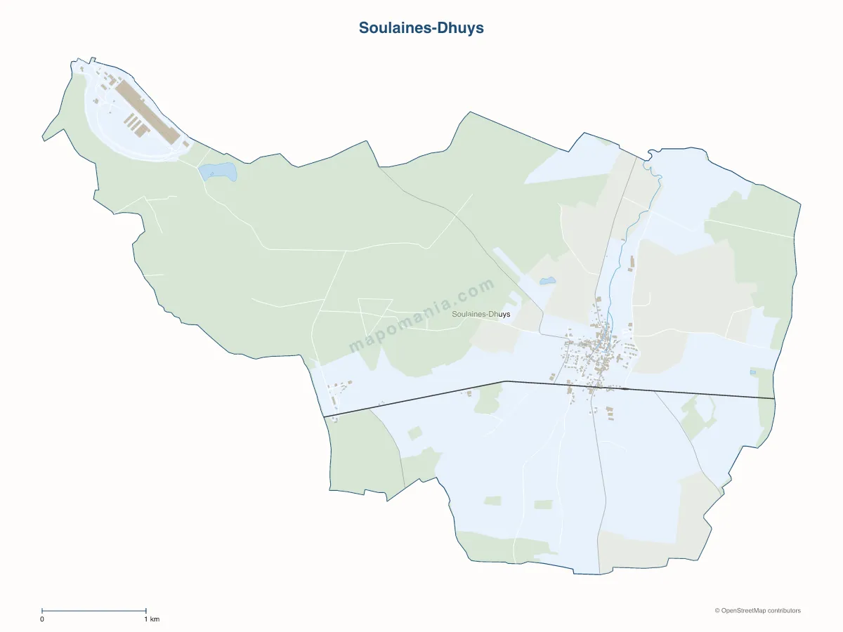 Carte de Soulaines-Dhuys à personnaliser